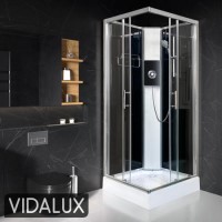 900x900mm Square Electric Hydro Shower Cabin with 9.5kw Triton Electric Shower and Shower Tray - Vidalux