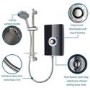 900x900mm Square Electric Hydro Shower Cabin with 9.5kw Triton Electric Shower and Shower Tray - Vidalux