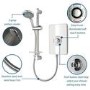 800x800mm Square Electric Hydro Shower Cabin with White Glass 8.5kw Electric Shower and Shower Tray - Vidalux