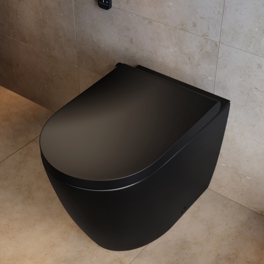 Matt Black Back to Wall Smart Bidet Japanese Toilet - Purificare