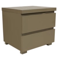 LPD Puro High Gloss Bedside Table in Stone
