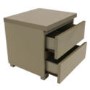 LPD Puro High Gloss Bedside Table in Stone