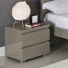 LPD Puro High Gloss Bedside Table in Stone