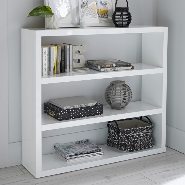 White Gloss Bookcase LPD Puro Furniture123