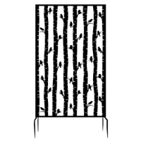 Fallen Fruits Black Steel Garden Screen Planter With Birds