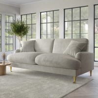 Beige Fabric 3 Seater Feather Filled Sofa - Payton Premium Beige Fabric 3 Seater Feather Filled Sofa - Payton Premium