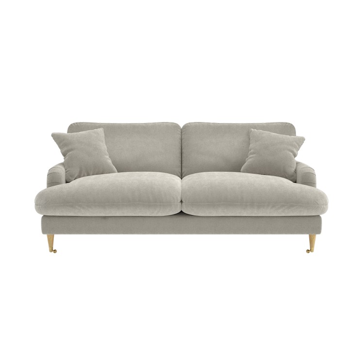 Beige Fabric 3 Seater Feather Filled Sofa - Payton Premium