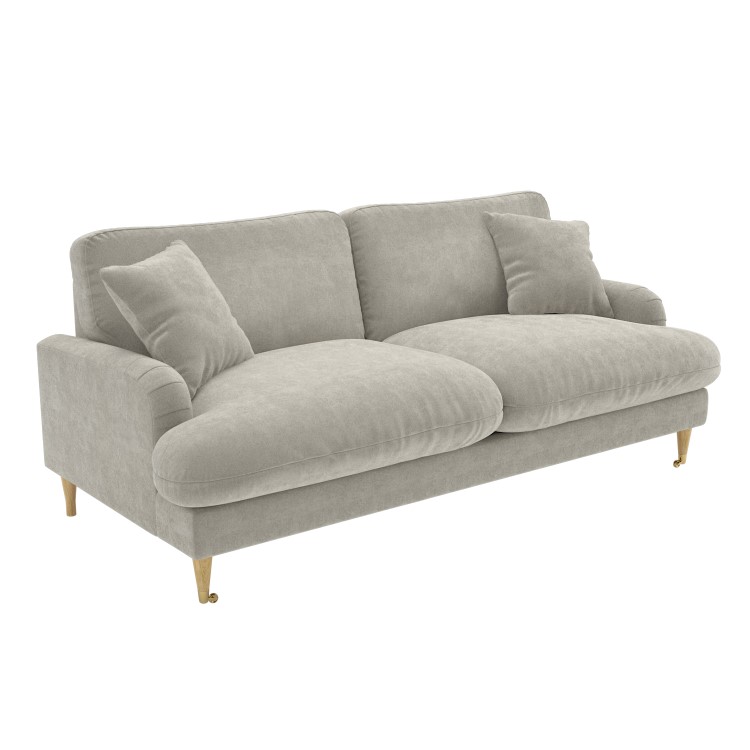 Beige Fabric 3 Seater Feather Filled Sofa - Payton Premium