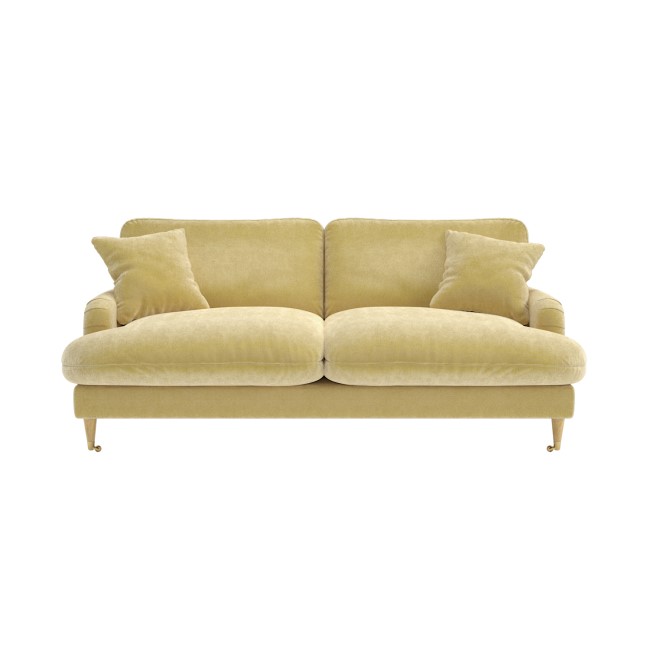 Yellow Fabric 3 Seater Feather Filled Sofa - Payton Premium