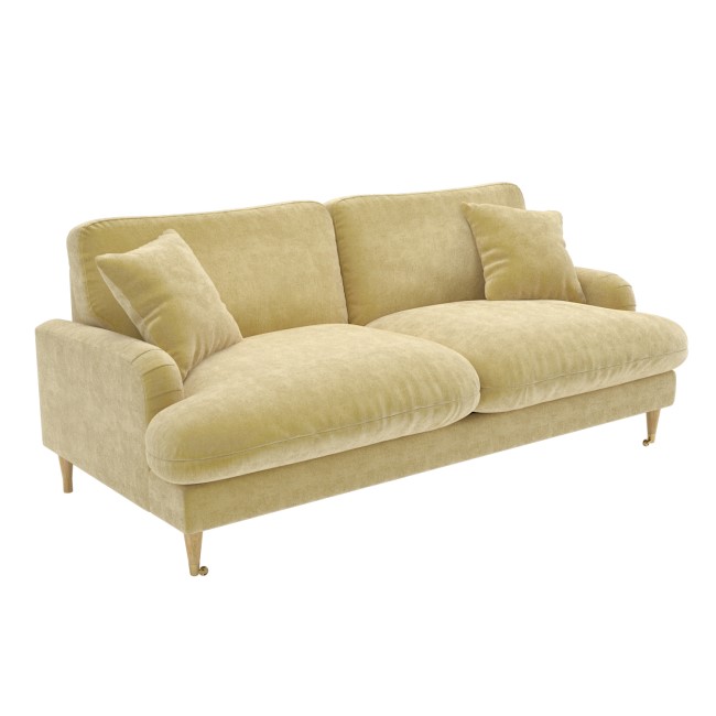 Yellow Fabric 3 Seater Feather Filled Sofa - Payton Premium