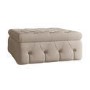 GRADE A1 - Large Beige Fabric Storage Footstool - Payton