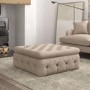 GRADE A1 - Large Beige Fabric Storage Footstool - Payton