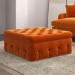 Large Orange Velvet Footstool with Storage - Payton