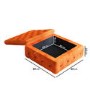 GRADE A1 - Large Orange Velvet Storage Footstool - Payton
