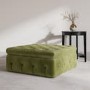 GRADE A1 - Large Olive Velvet Buttoned Storage Footstool - Payton