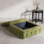 GRADE A2 - Large Olive Green Velvet Storage Footstool - Payton