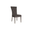 Pembroke Pair of Grey Velvet Dining Chairs with Solid Wood Legs 