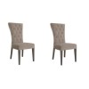 Pembroke Pair of Taupe Velvet Dining Chairs with Solid Wood Legs