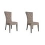 Pembroke Pair of Taupe Velvet Dining Chairs with Solid Wood Legs