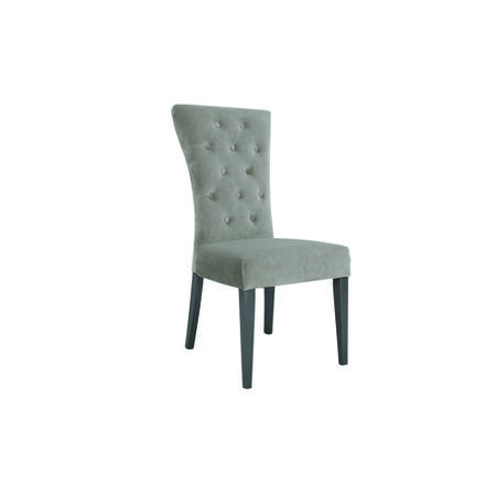 Pembroke Pair of Taupe Velvet Dining Chairs with Solid Wood Legs