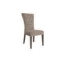 Pembroke Pair of Taupe Velvet Dining Chairs with Solid Wood Legs