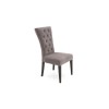 Pembroke Pair of Taupe Velvet Dining Chairs with Solid Wood Legs