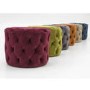 Perkins Round Tufted Pouf/Footstool in Velvet Cedar Brown