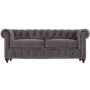 Vida Living Porter Grey Velvet Chesterfield Sofa with Silver Studs - Seats 3