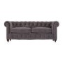 Vida Living Porter Grey Velvet Chesterfield Sofa with Silver Studs - Seats 3