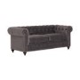 Vida Living Porter Grey Velvet Chesterfield Sofa with Silver Studs - Seats 3