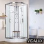 Vidalux Pure - 1000mm White Quadrant Shower Cabin with Hydro Shower Set & Shower Tray