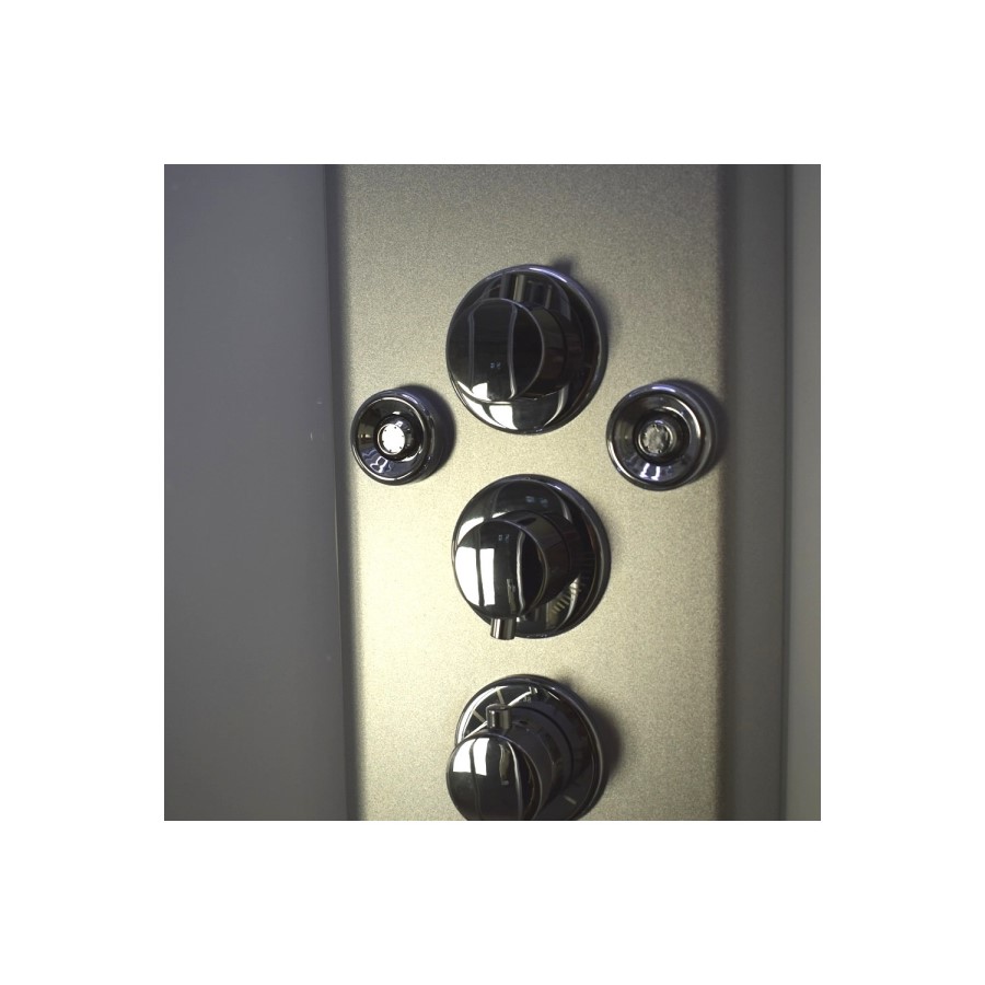 Vidalux Pure - 800x800mm White Quadrant Shower Cabin with Hydro Shower Set with Shower Tray