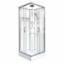 900x900mm Hydro Shower Cabin Square with White Panel - Shower Tray & 3 Outlet Thermostatic Mixer Shower System - Vidalux