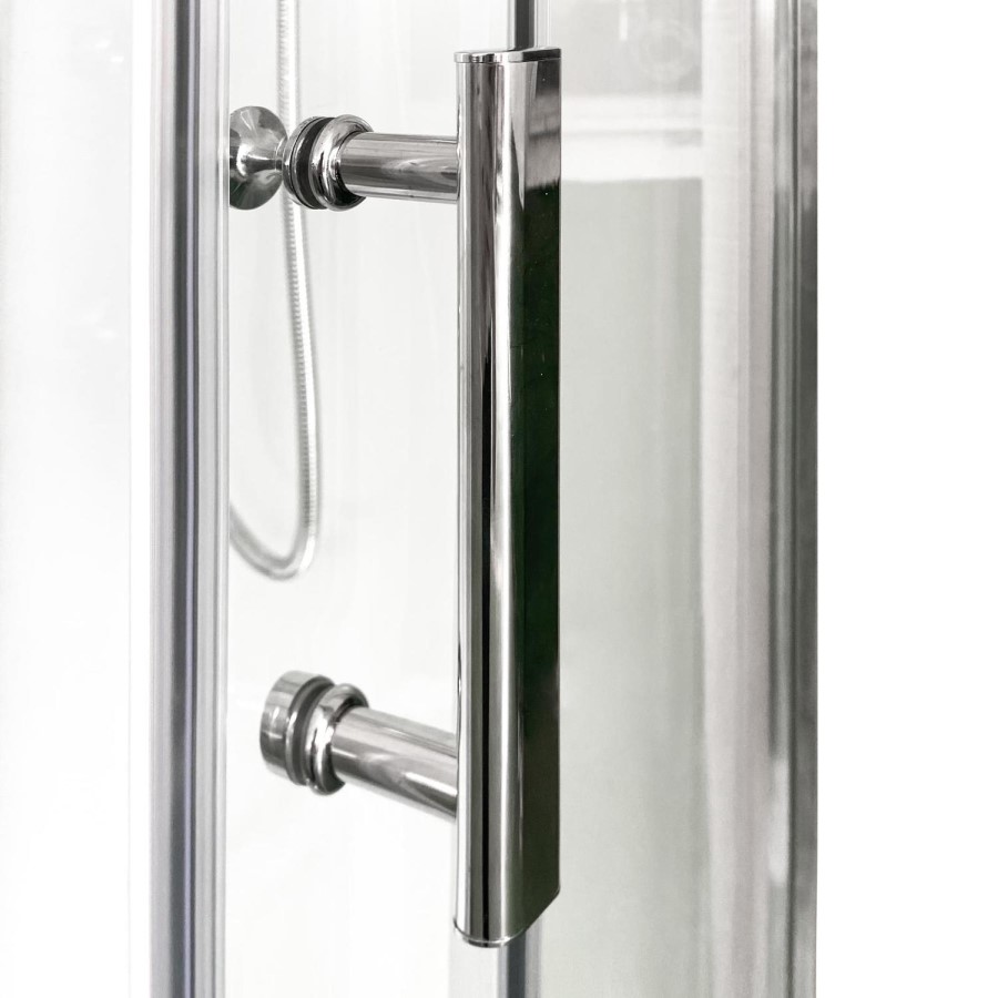 Vidalux Pure - 800x800mm White Quadrant Shower Cabin with Hydro Shower Set with Shower Tray