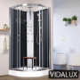 Vidalux Pure - 900x900mm Black Quadrant Shower Cabin with Hydro Shower Set with Shower Tray