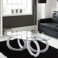 Tiffany White High Gloss Looped Base Coffee Table