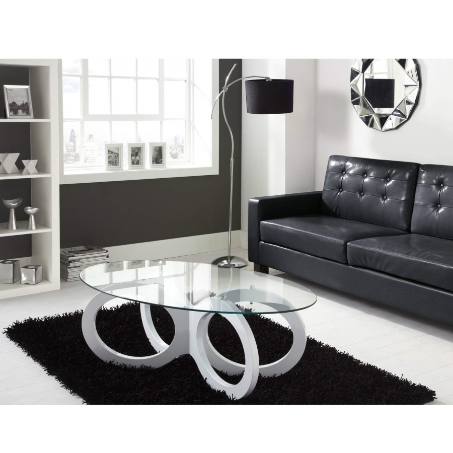Tiffany White High Gloss Looped Base Coffee Table
