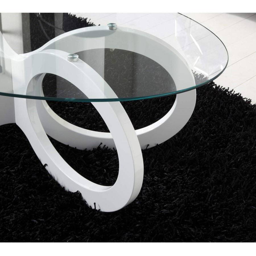 Tiffany White High Gloss Looped Base Coffee Table