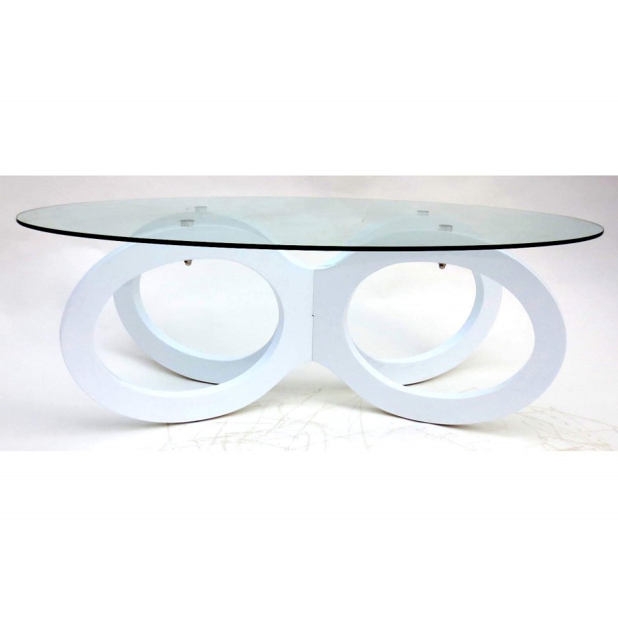 Tiffany White High Gloss Looped Base Coffee Table