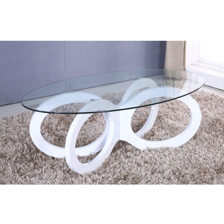 Tiffany White High Gloss Looped Base Coffee Table