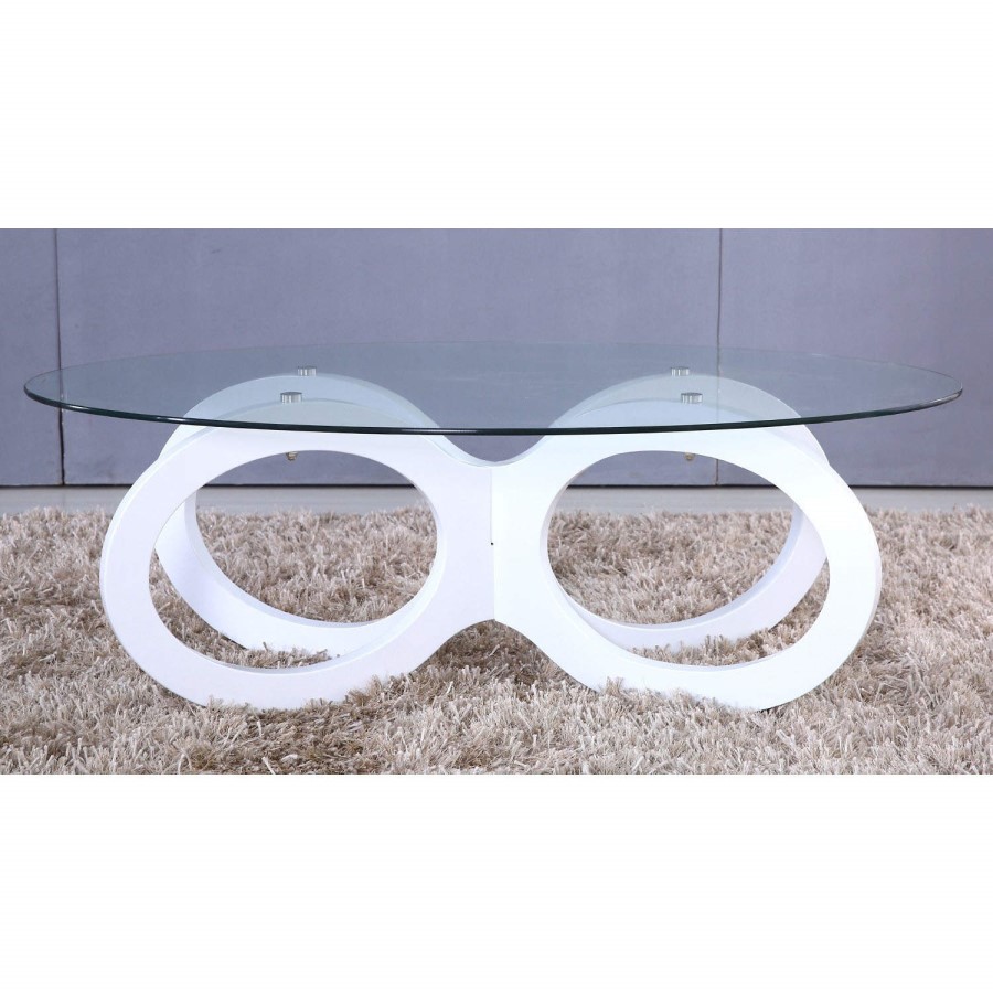 Tiffany White High Gloss Looped Base Coffee Table