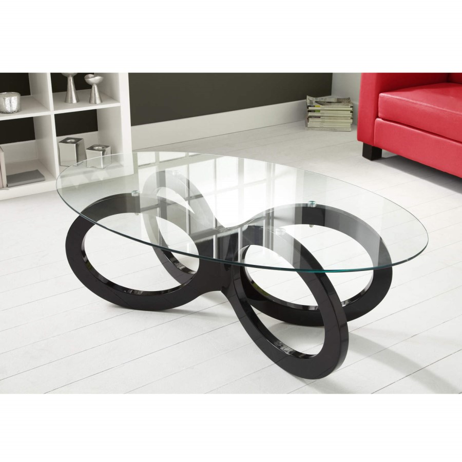 Tiffany Black High Gloss Looped Base Coffee Table