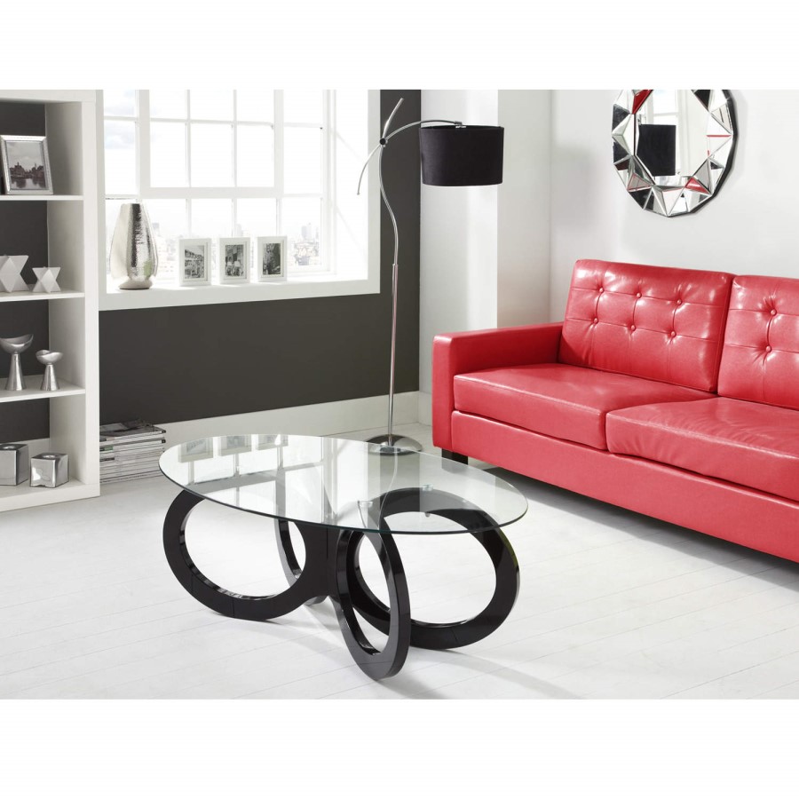 Tiffany Black High Gloss Looped Base Coffee Table