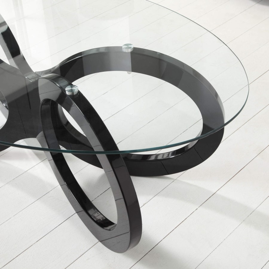 Tiffany Black High Gloss Looped Base Coffee Table