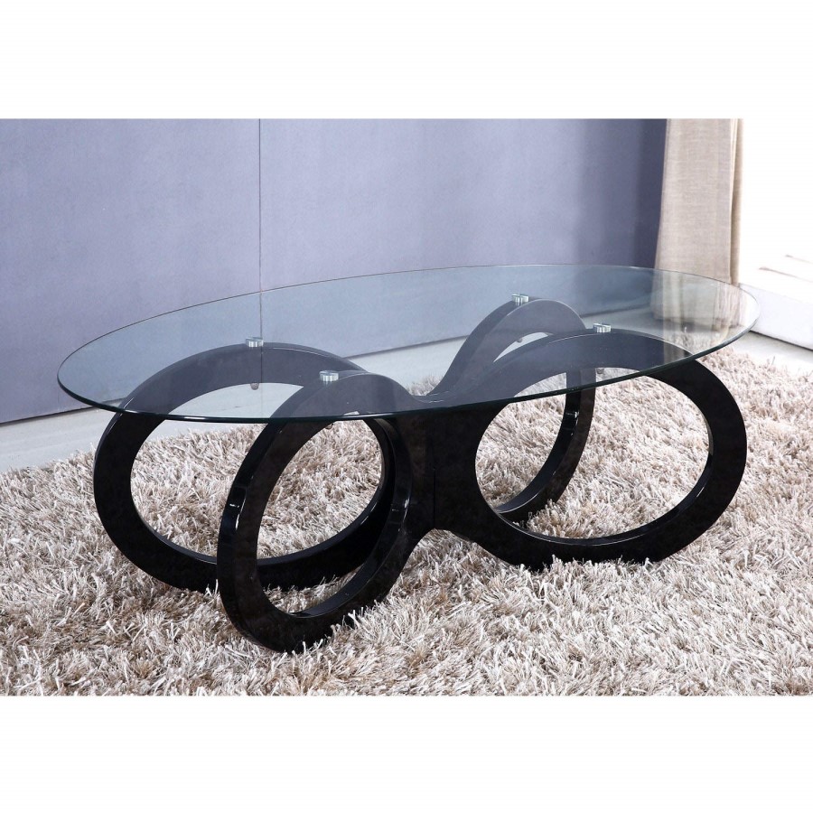 Tiffany Black High Gloss Looped Base Coffee Table
