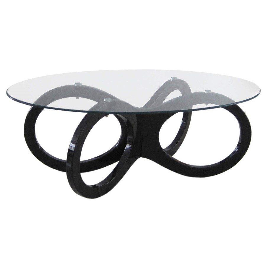 Tiffany Black High Gloss Looped Base Coffee Table