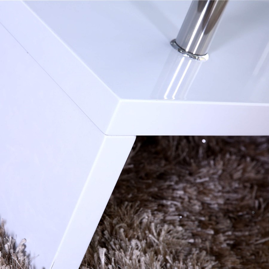 Tiffany White High Gloss Rectangular Glass Top Coffee Table