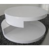 GRADE A2 - Tiffany High Gloss White Round Rotating Top Coffee Table