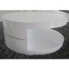 GRADE A2 - Tiffany High Gloss White Round Rotating Top Coffee Table