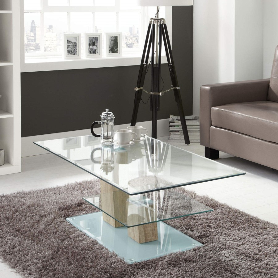 Tiffany 2 Tier Glass Coffee Table 